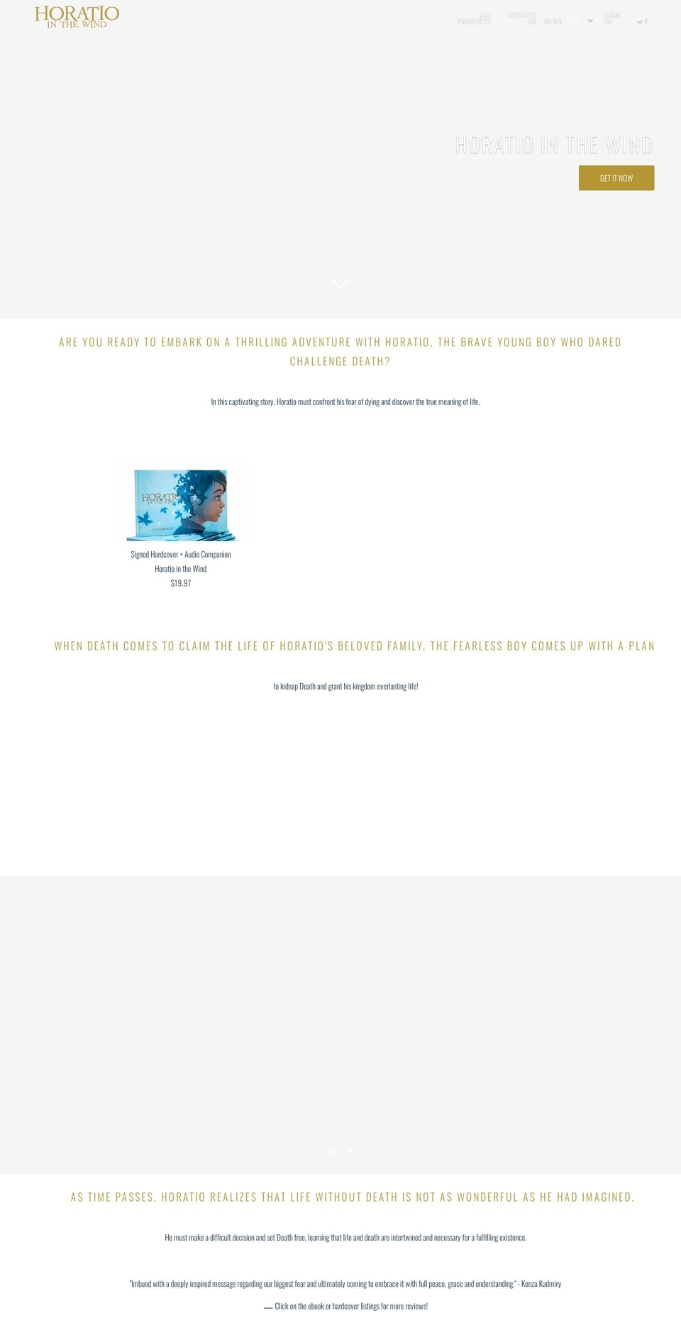 horatiointhewind.com shopify website screenshot