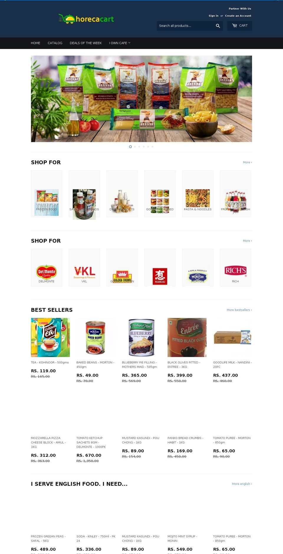 horecacart.com shopify website screenshot