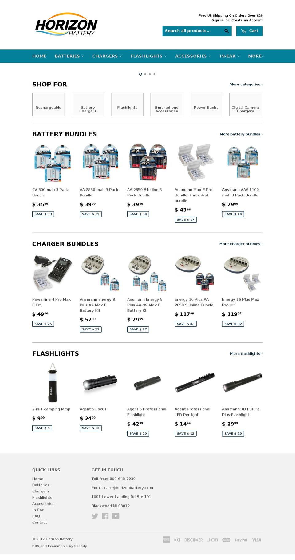 horizonbatteries.com shopify website screenshot