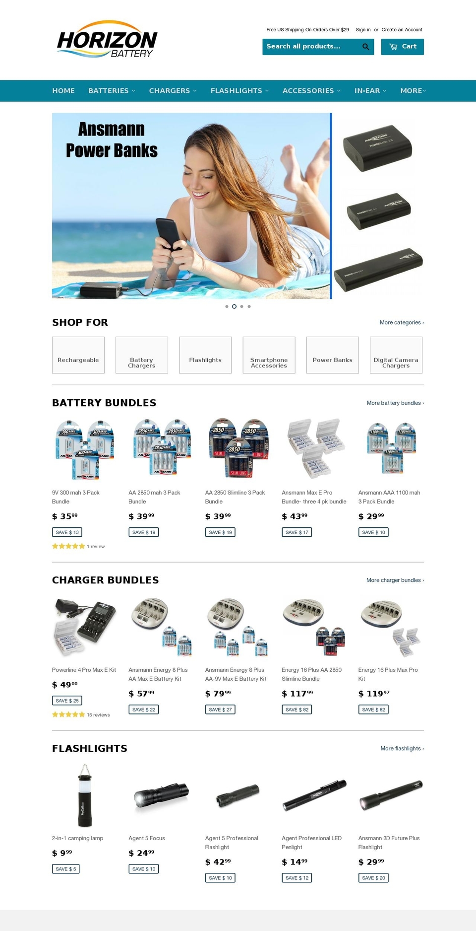horizonbattery.com shopify website screenshot