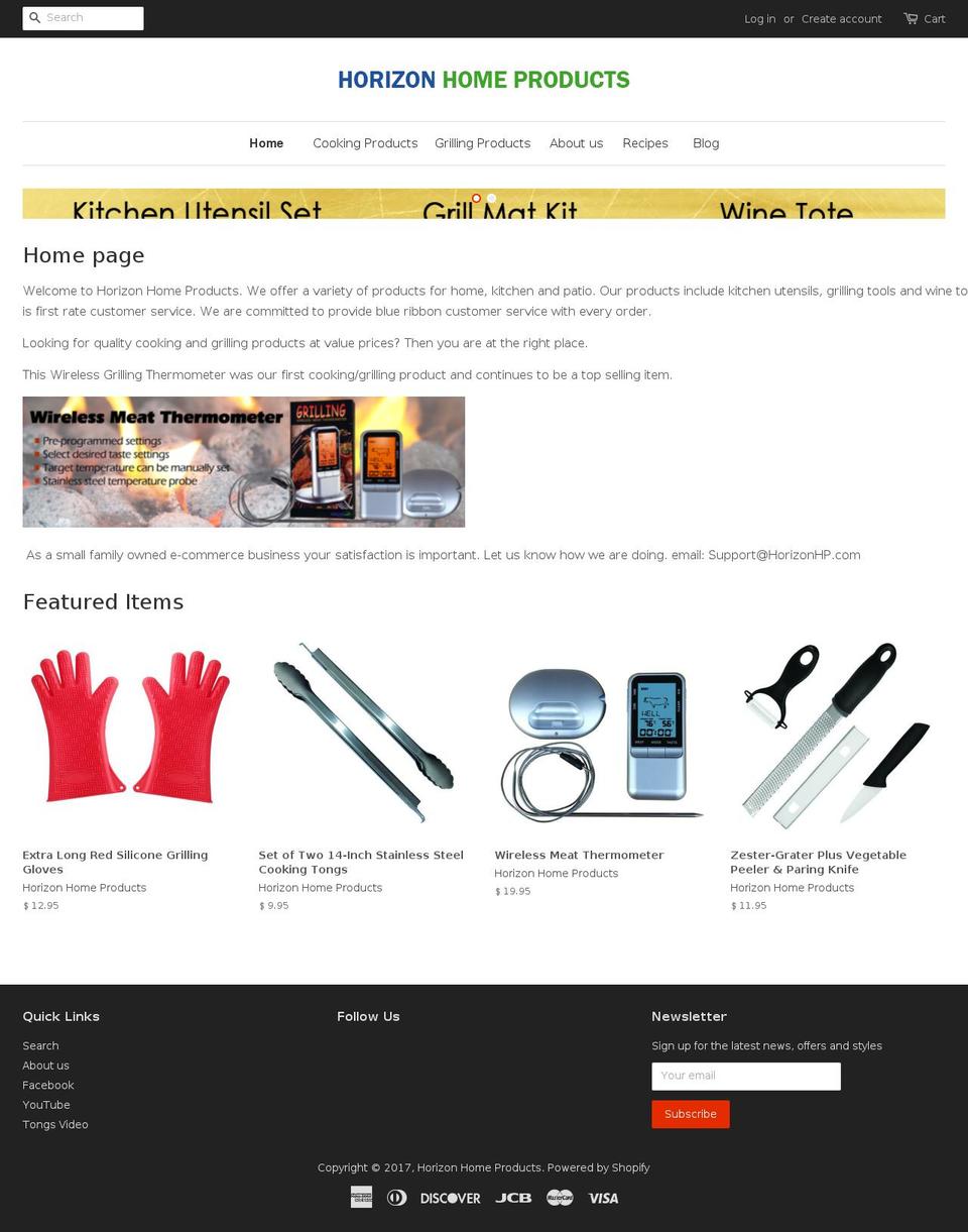 horizonhomeproducts.com shopify website screenshot