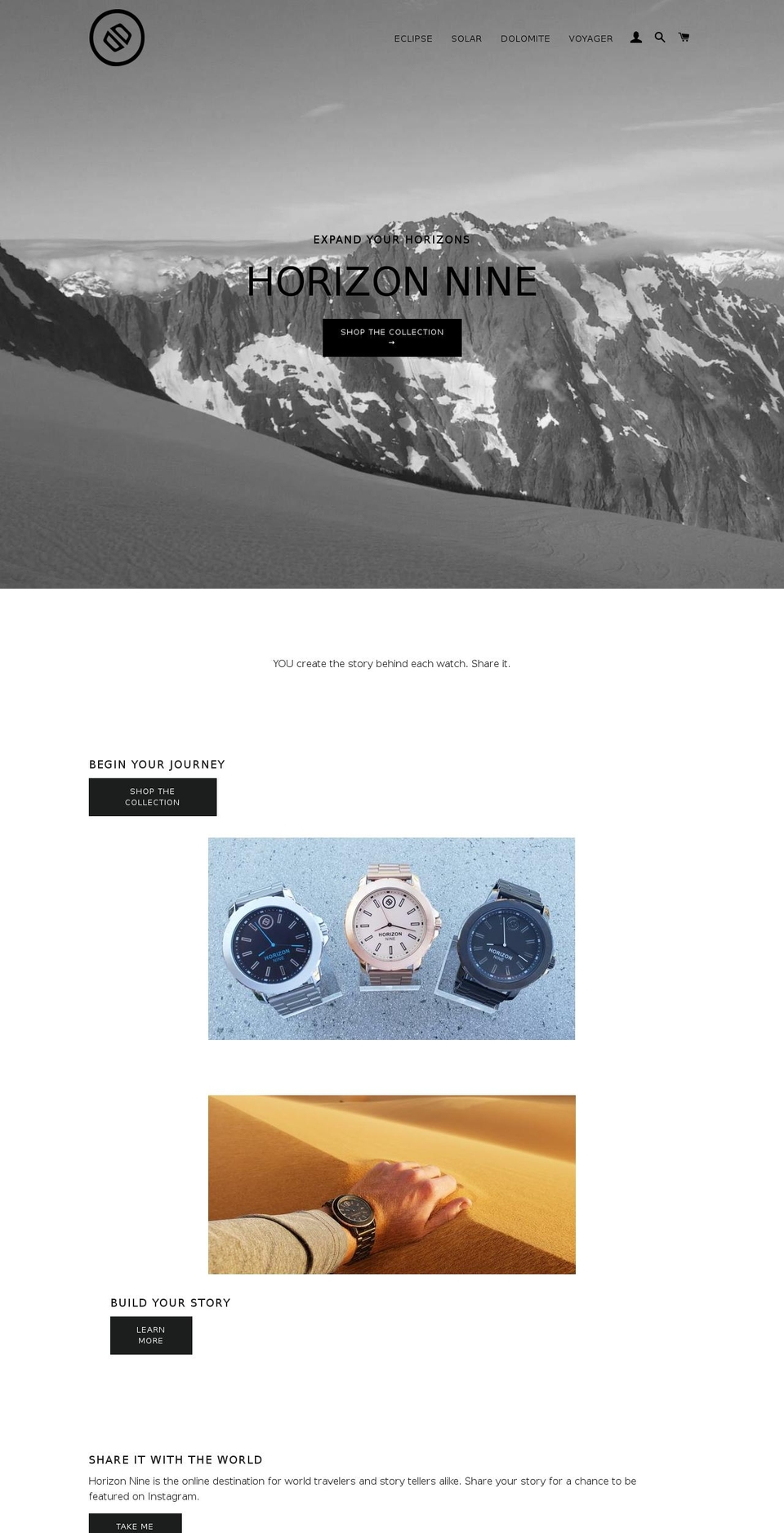 horizonnine.com — Shopify storefront screenshot