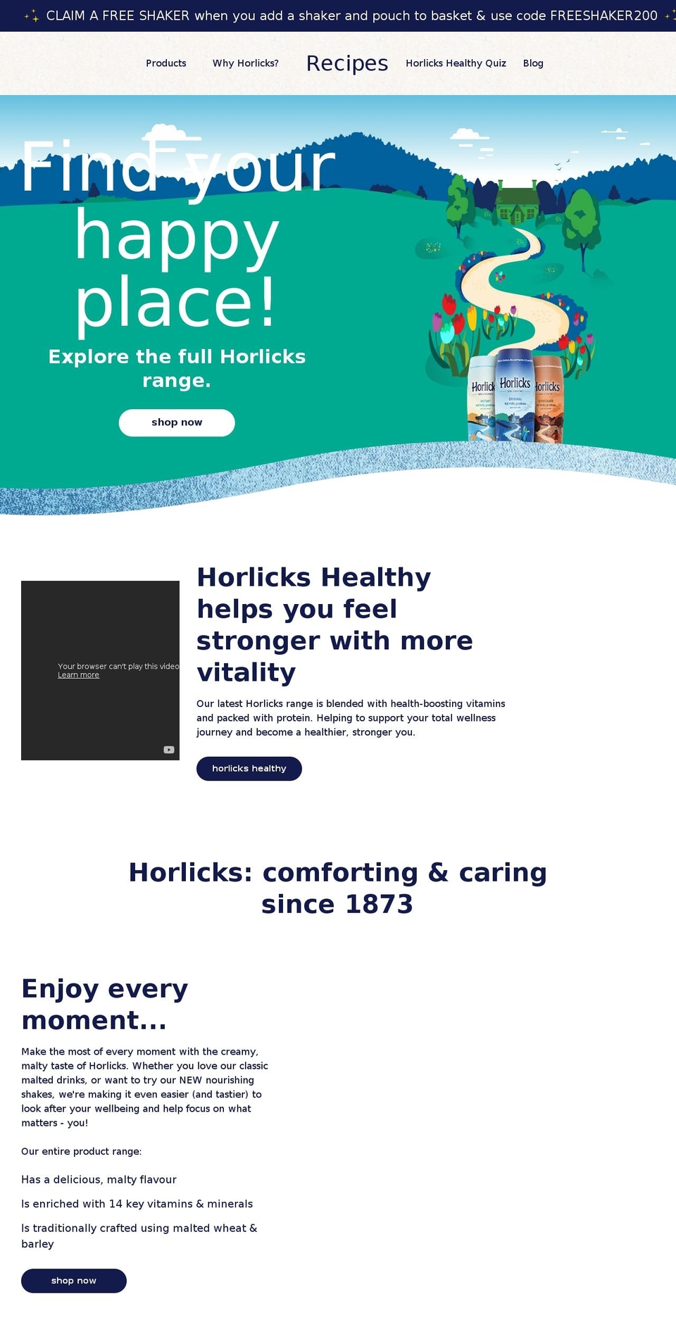 horlicks.co.uk shopify website screenshot