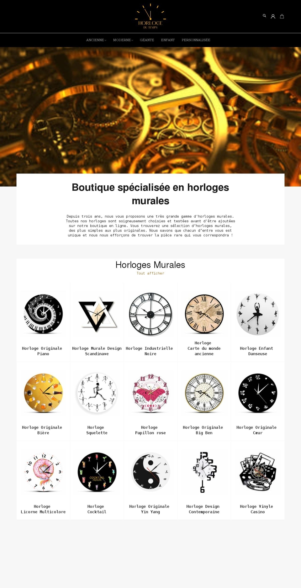 Billionaire-theme-seo Shopify theme site example horloge-du-temps.com