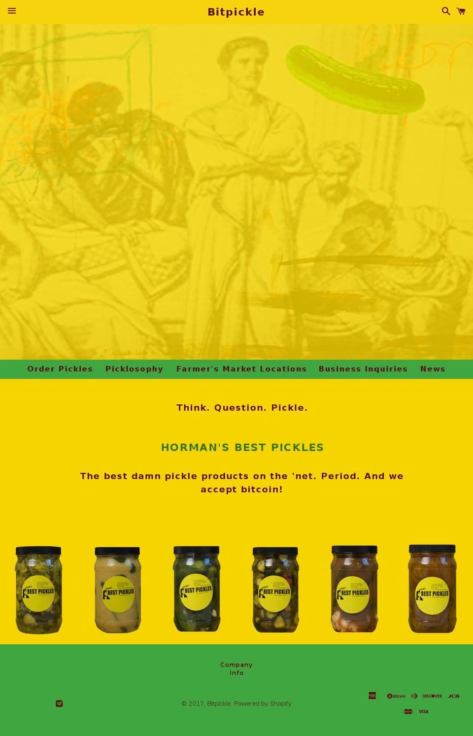 hormansbestpickles.com shopify website screenshot