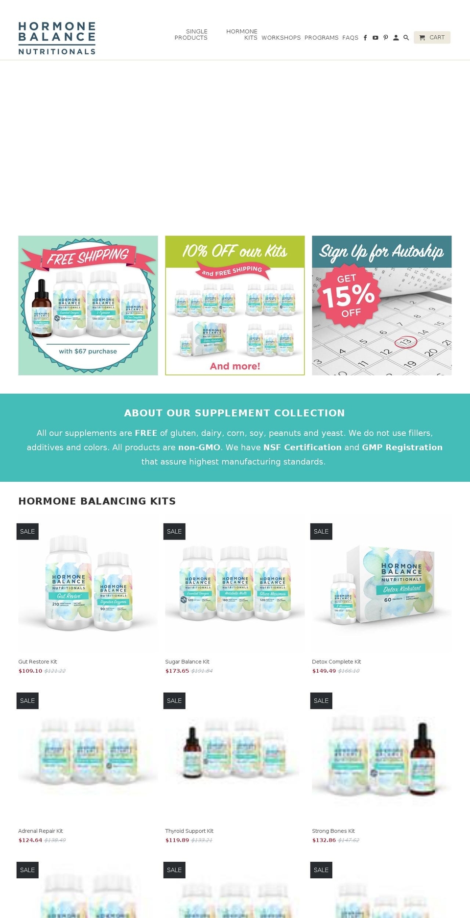 hormonebalancenutritionals.com — Shopify storefront screenshot