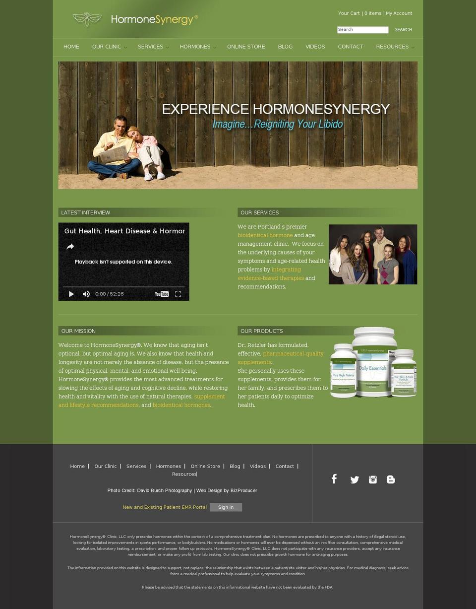 hormonesynergy.com shopify website screenshot
