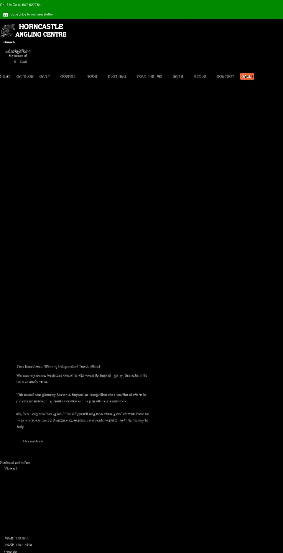 horncastleanglingcentre.co.uk shopify website screenshot