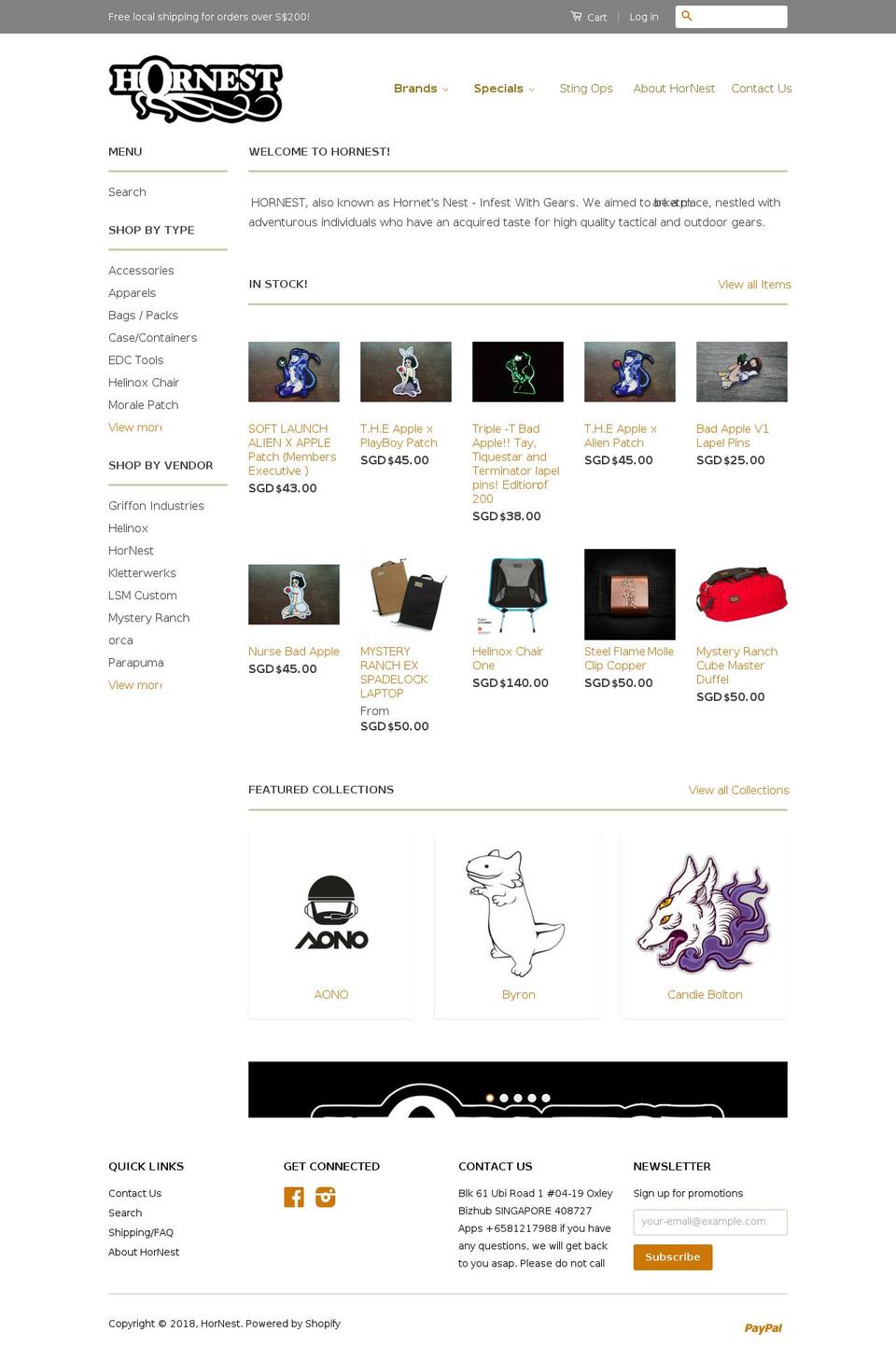 HorNest Webstore Shopify theme site example hornest.net