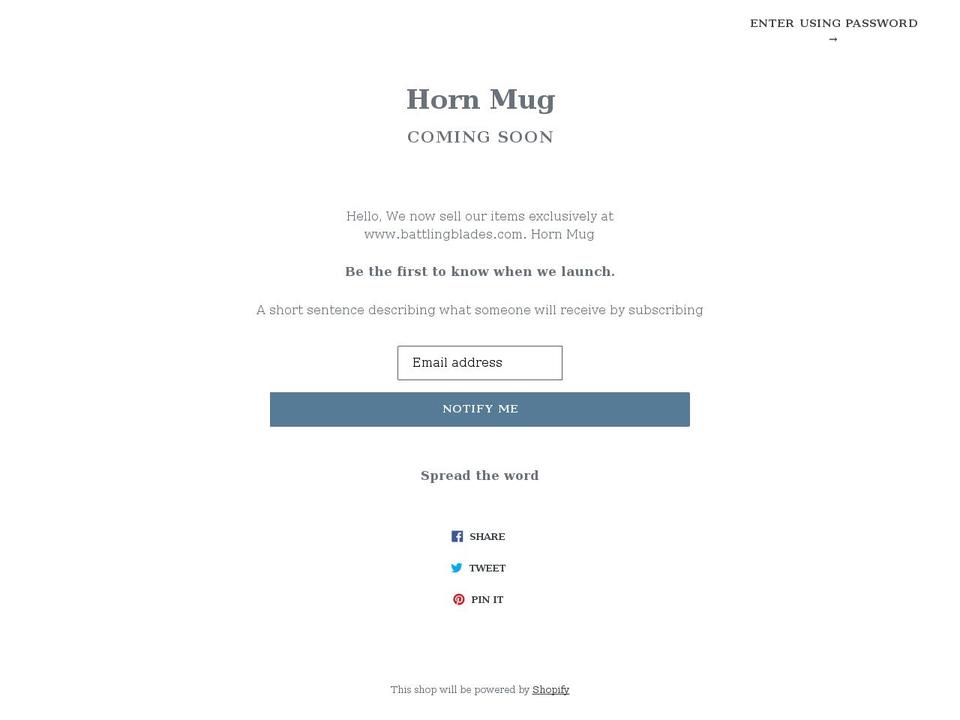 hornmug.com — Shopify storefront screenshot