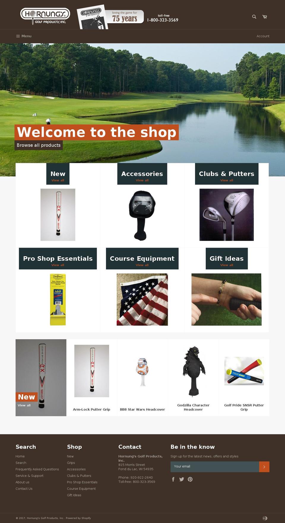 hornungs.com shopify website screenshot