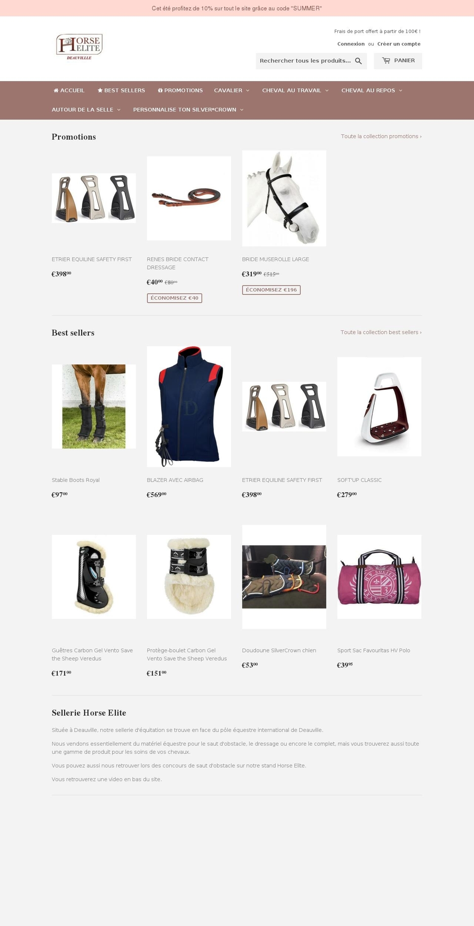 horse-elite.com — Shopify storefront screenshot