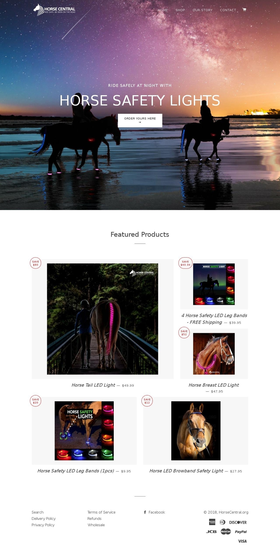 horsecentral.org shopify website screenshot
