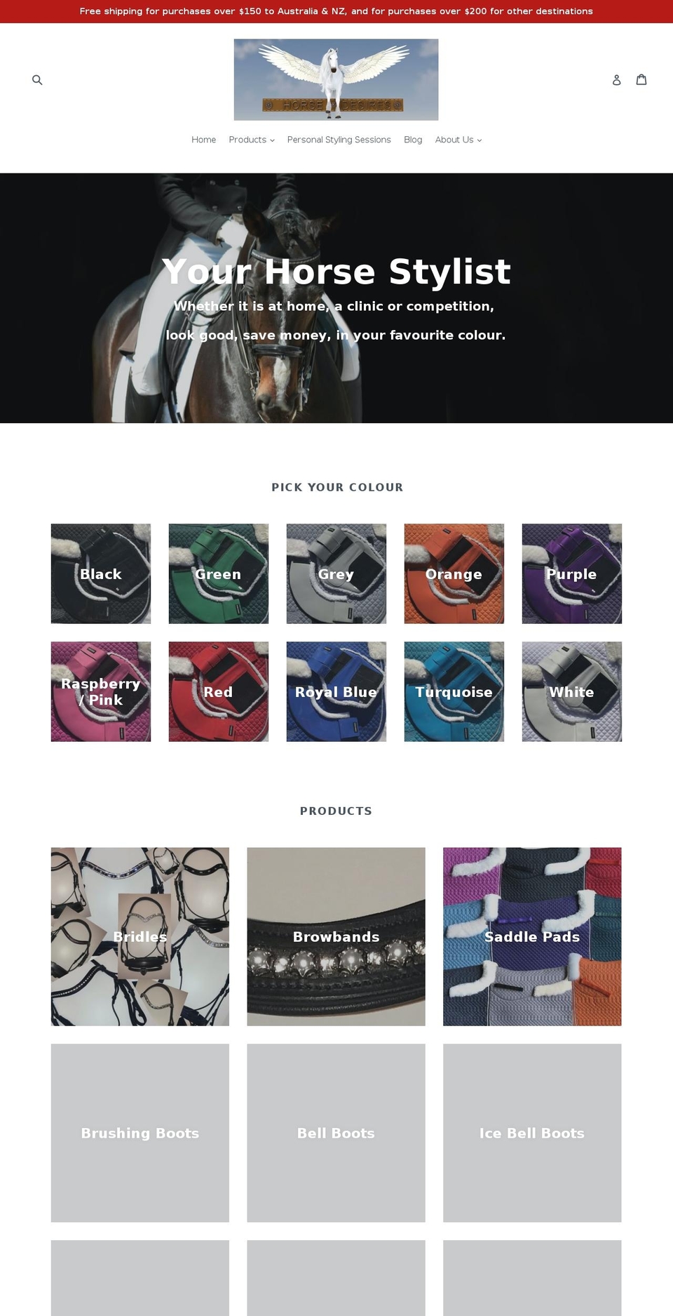 horsedesires.com — Shopify storefront screenshot