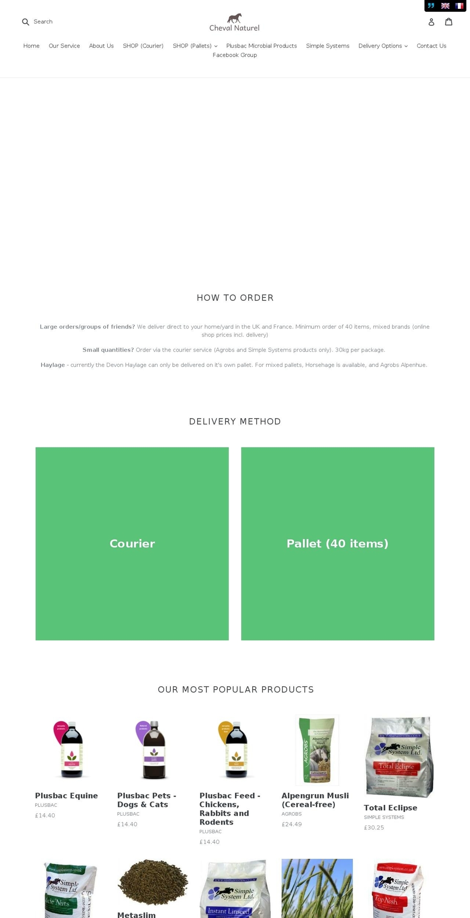 horsefeedfrance.com — Shopify storefront screenshot