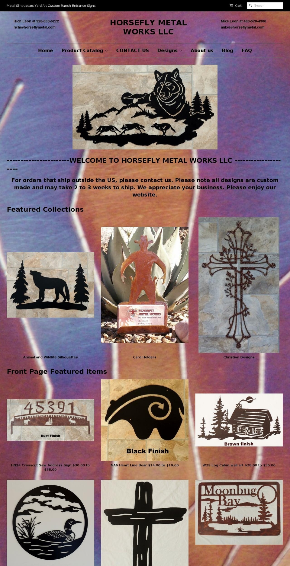 horseflymetalart.com shopify website screenshot