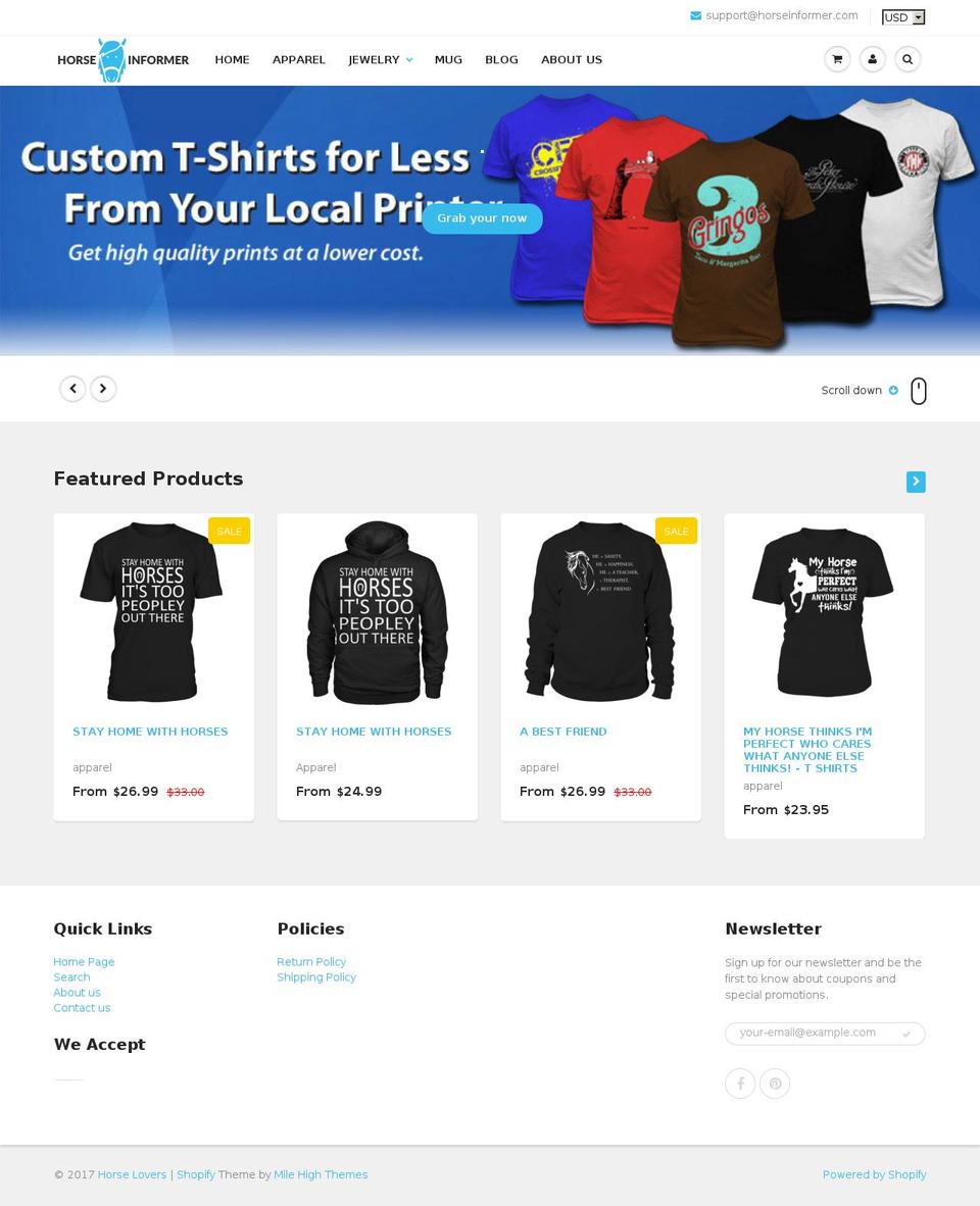 horseinformer.com shopify website screenshot