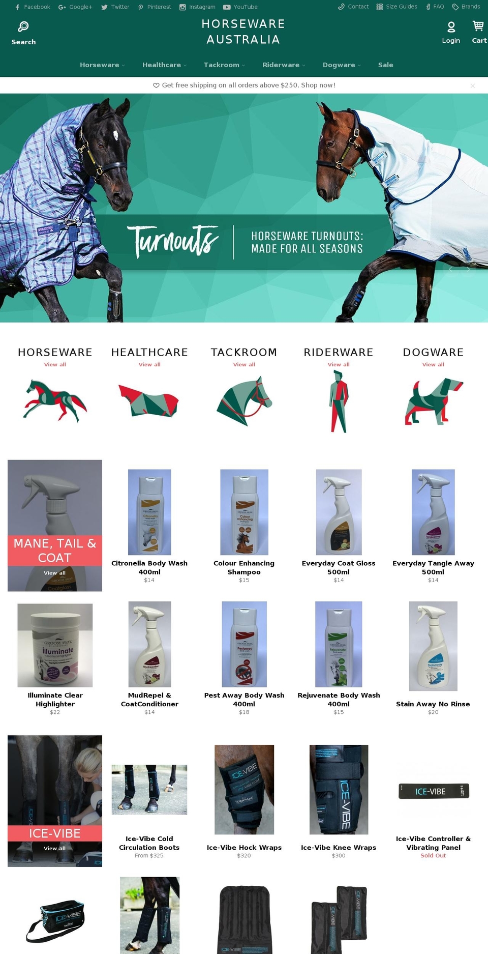 horserug.com.au shopify website screenshot