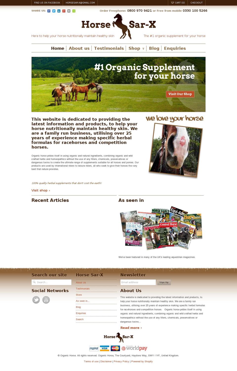 horsesar-x.com shopify website screenshot