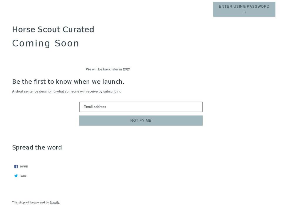 horsescoutcurated.com shopify website screenshot