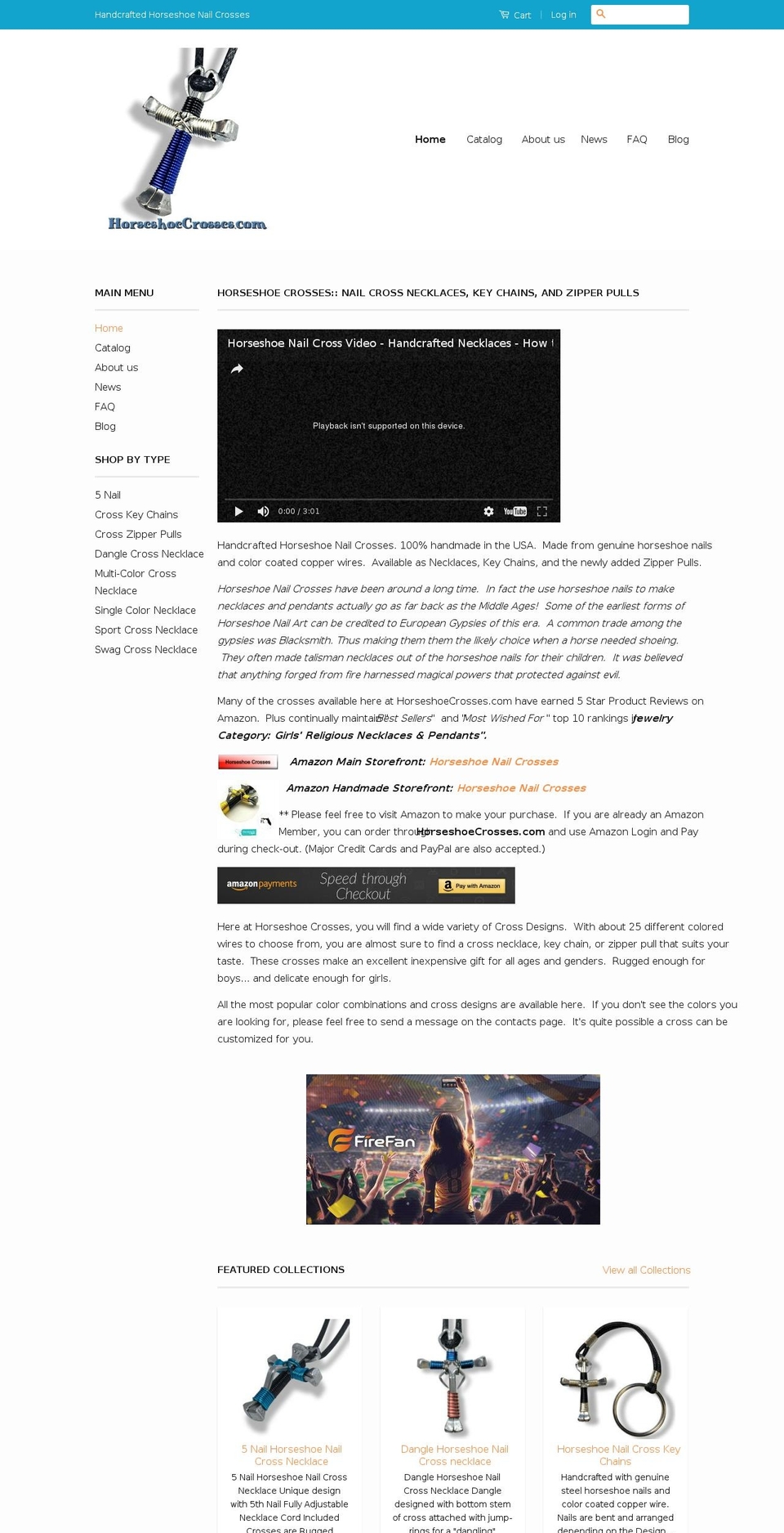 horseshoe-nail-crosses.com shopify website screenshot