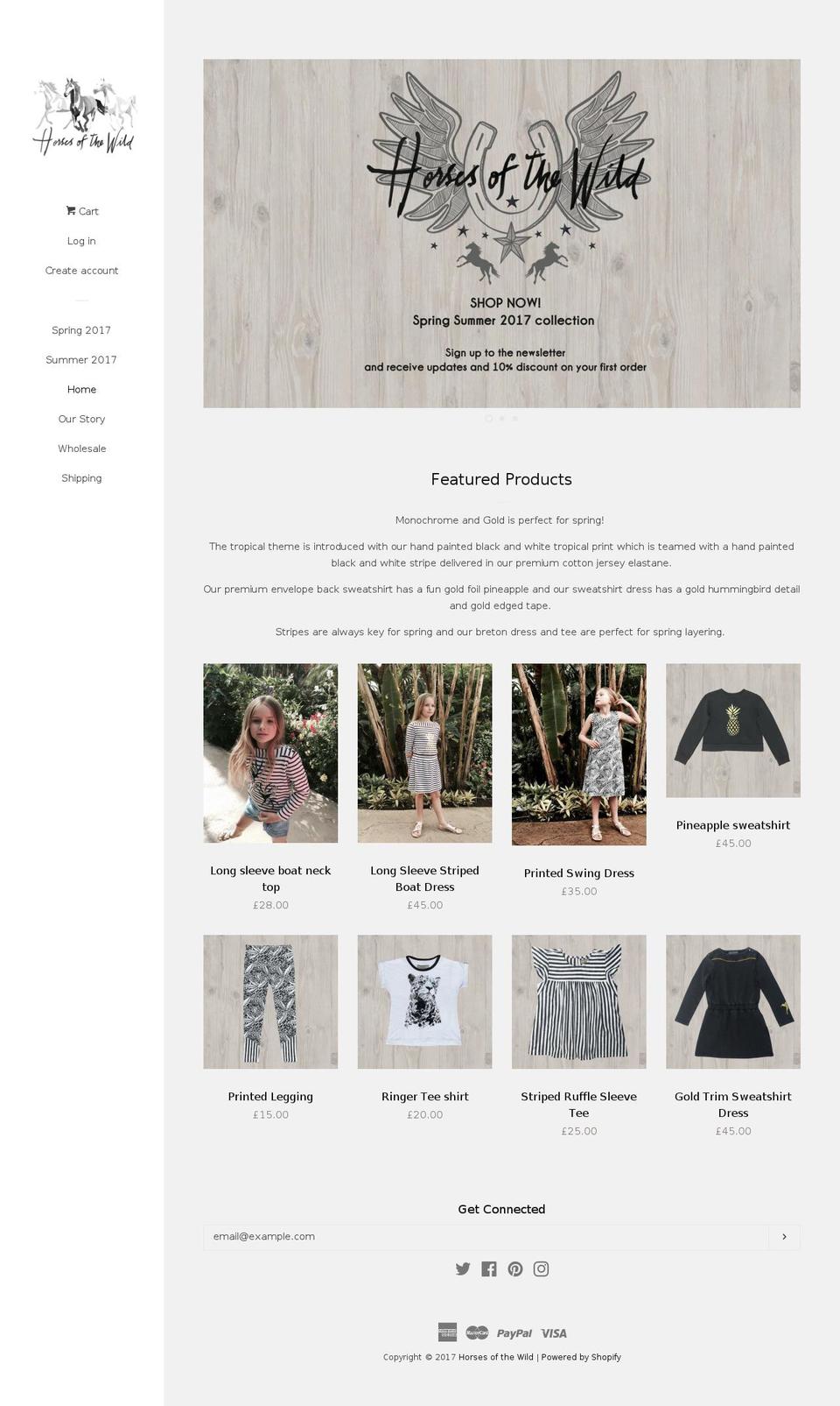 horsesofthewild.com shopify website screenshot
