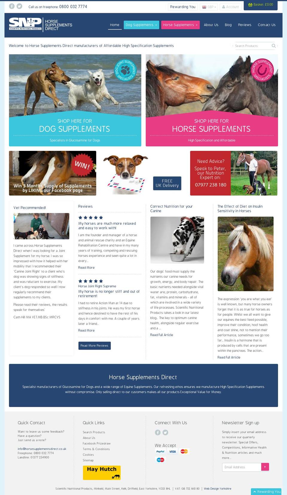 horsesupplementsdirect.mobi shopify website screenshot