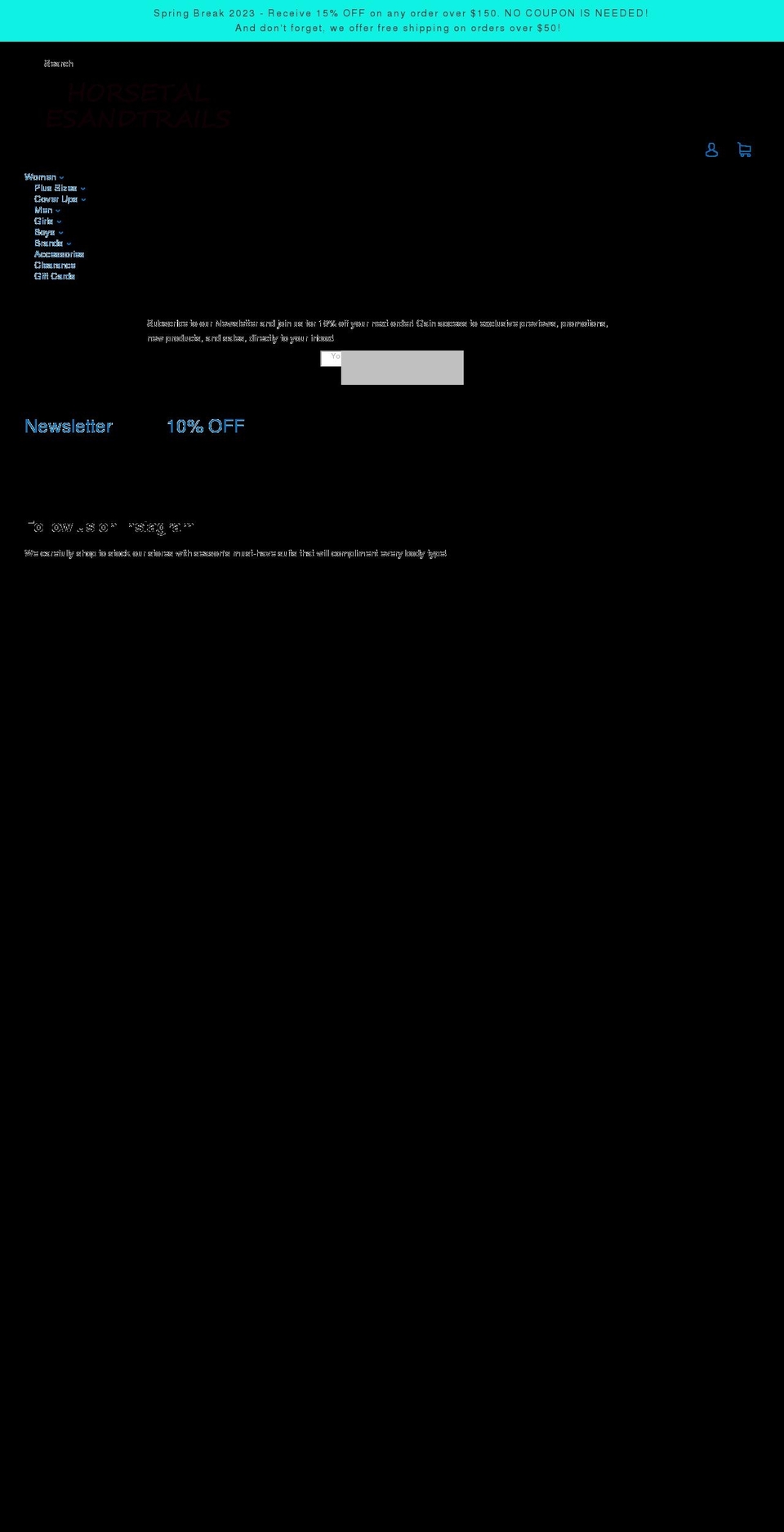 horsetalesandtrails.com shopify website screenshot