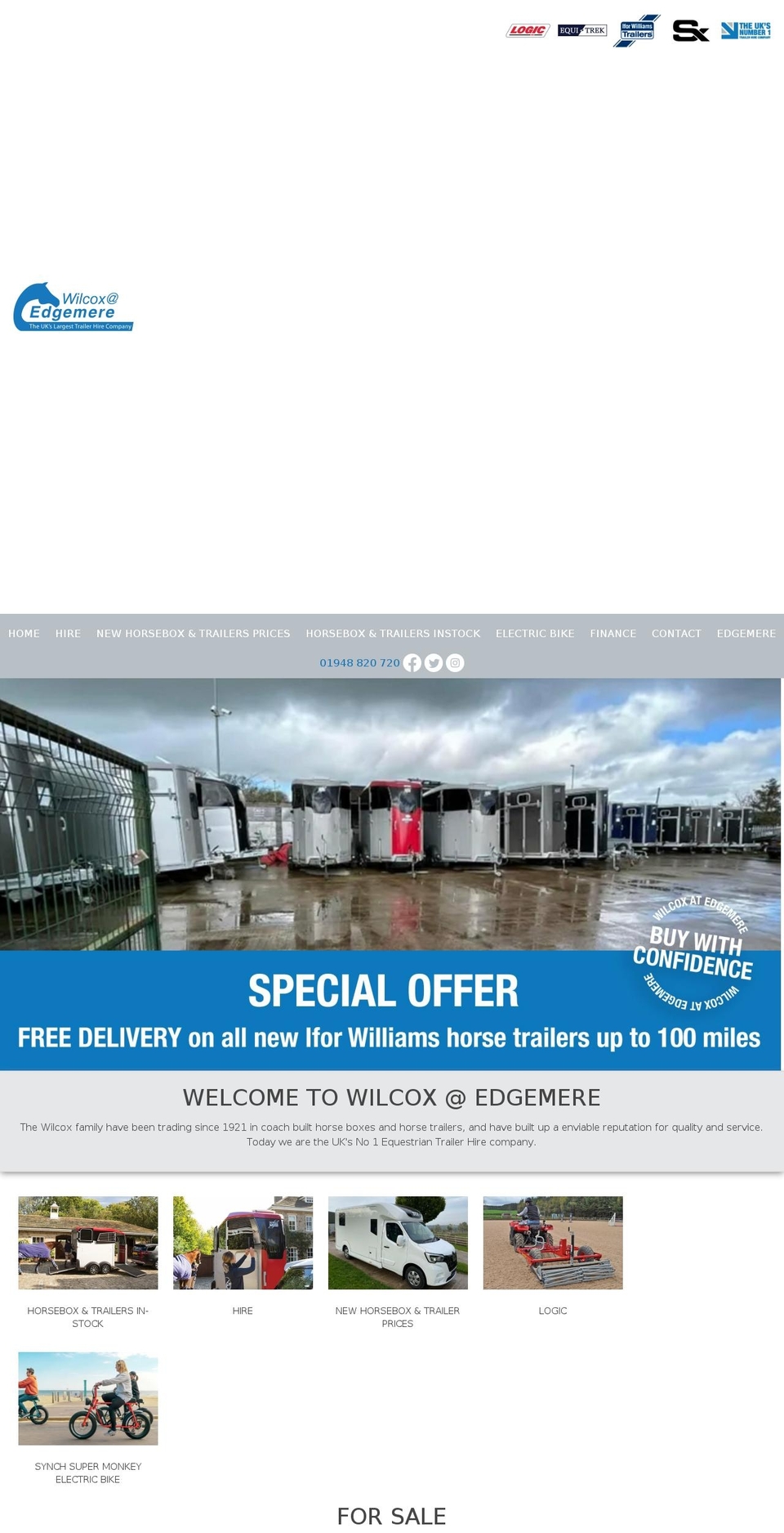 horsetrailerforhire.uk shopify website screenshot