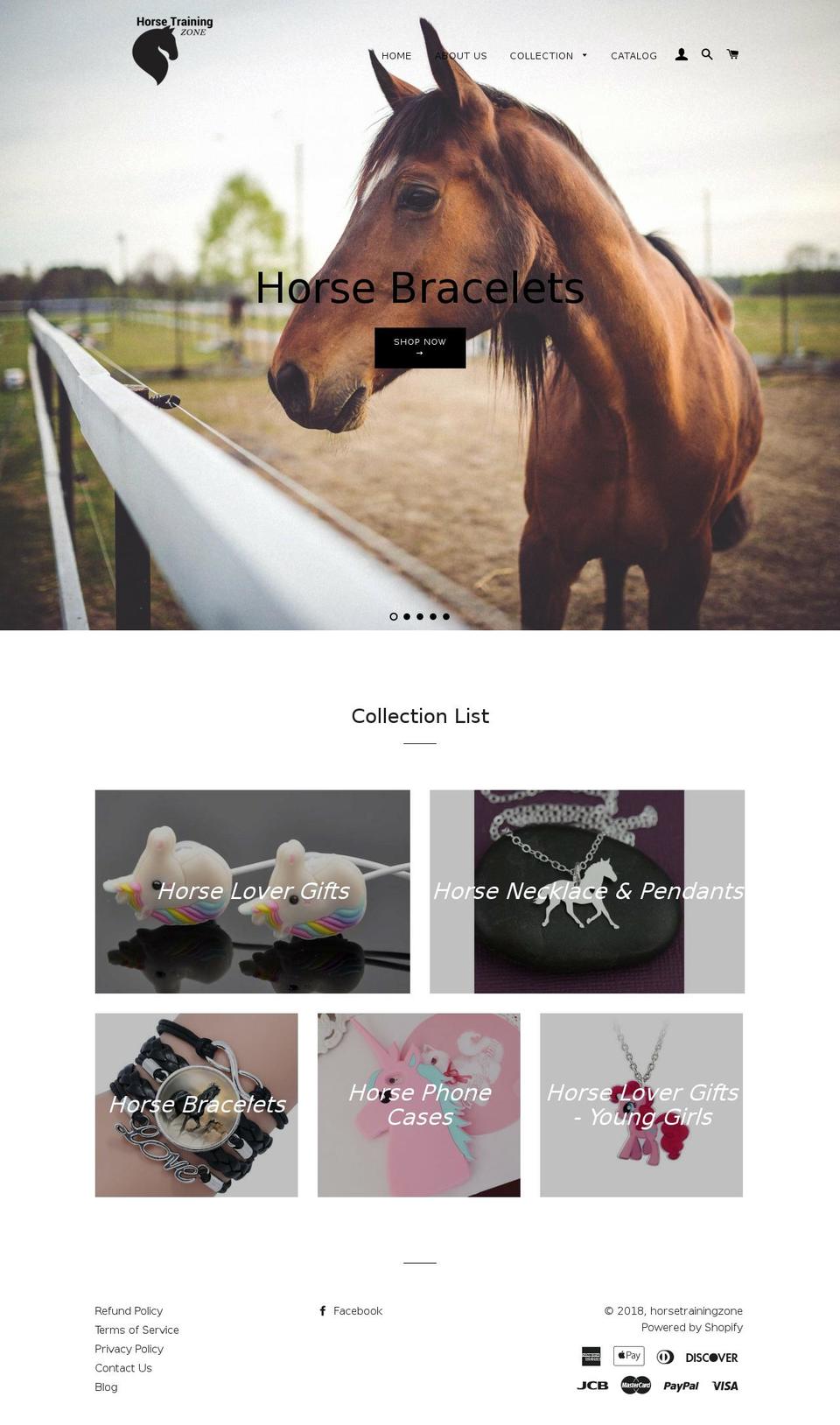 horsetrainingzone.com — Shopify storefront screenshot