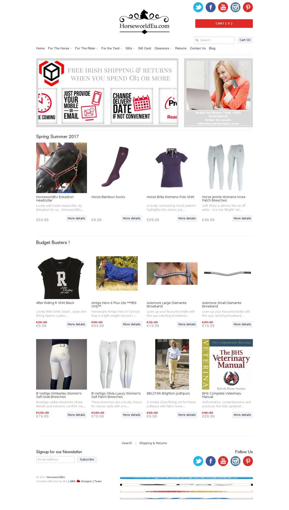 horseworldeu.com shopify website screenshot