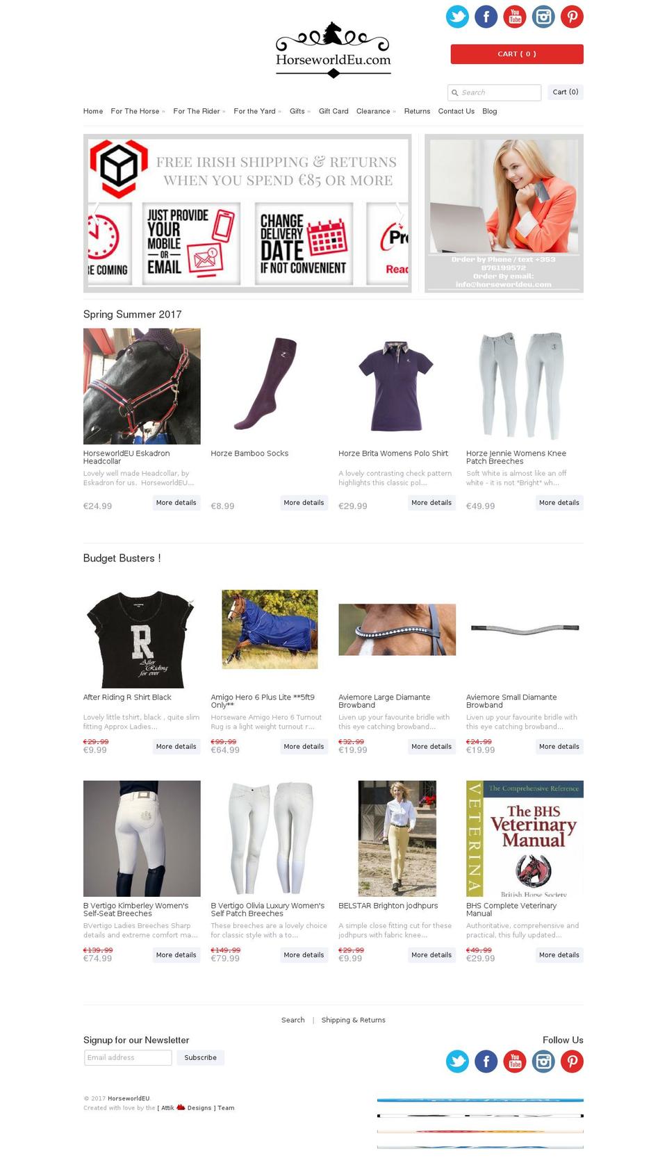horseworldshop.com shopify website screenshot