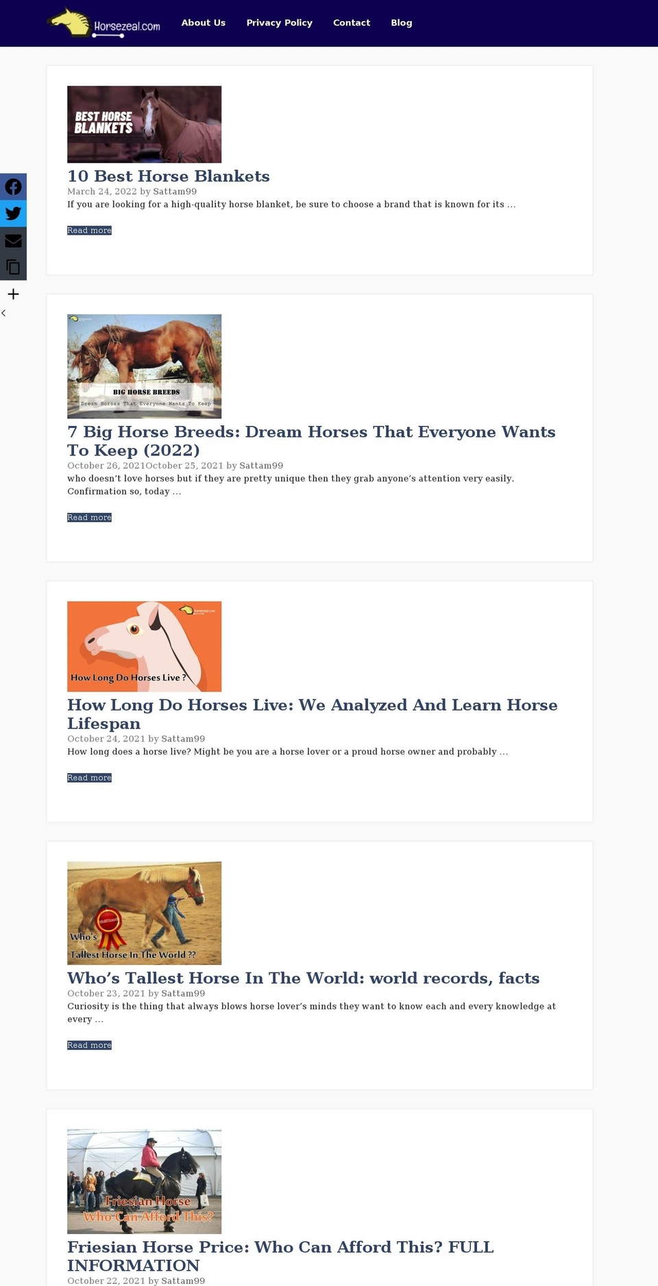 horsezeal.com — Shopify storefront screenshot
