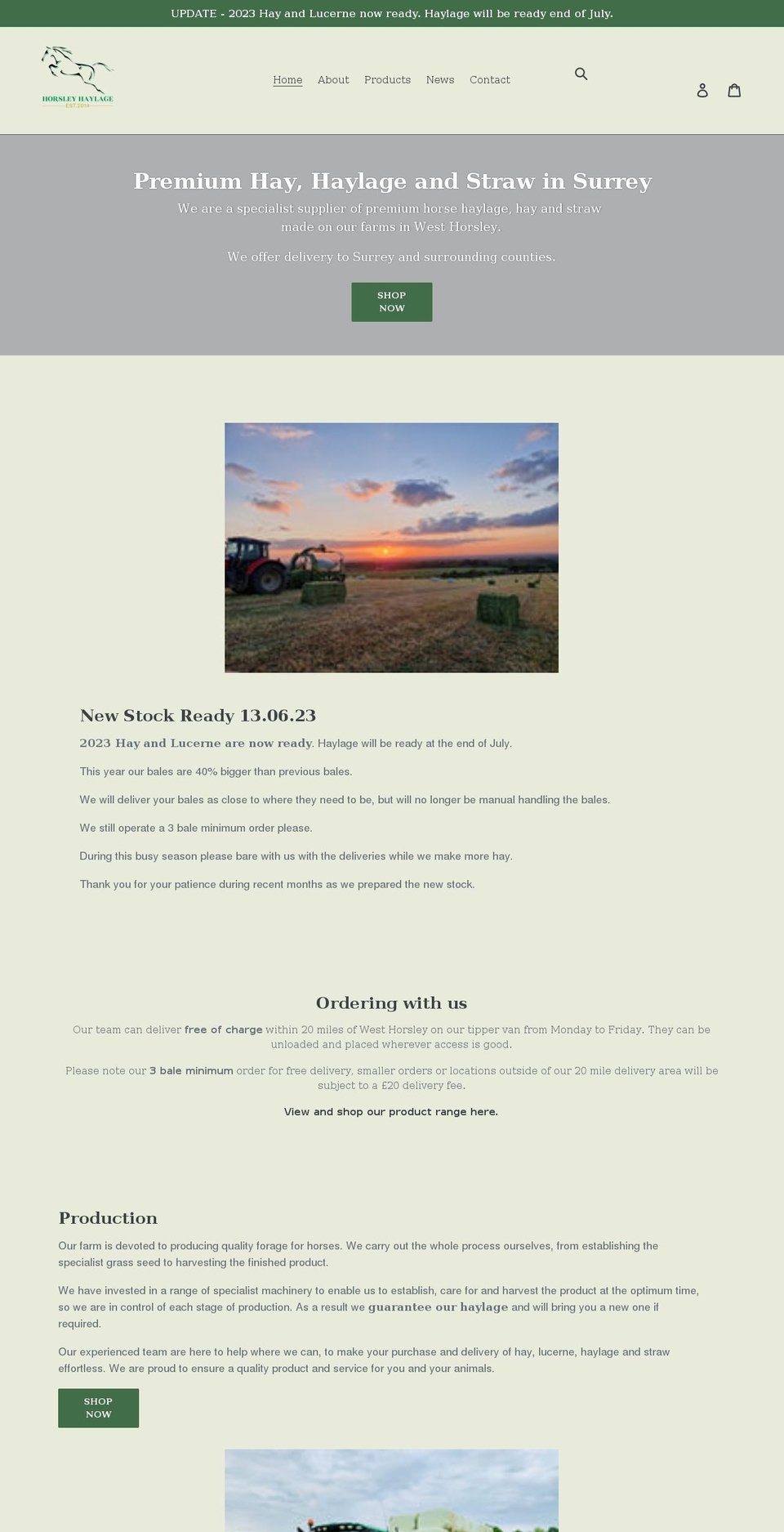 horsleyhaylage.co.uk shopify website screenshot