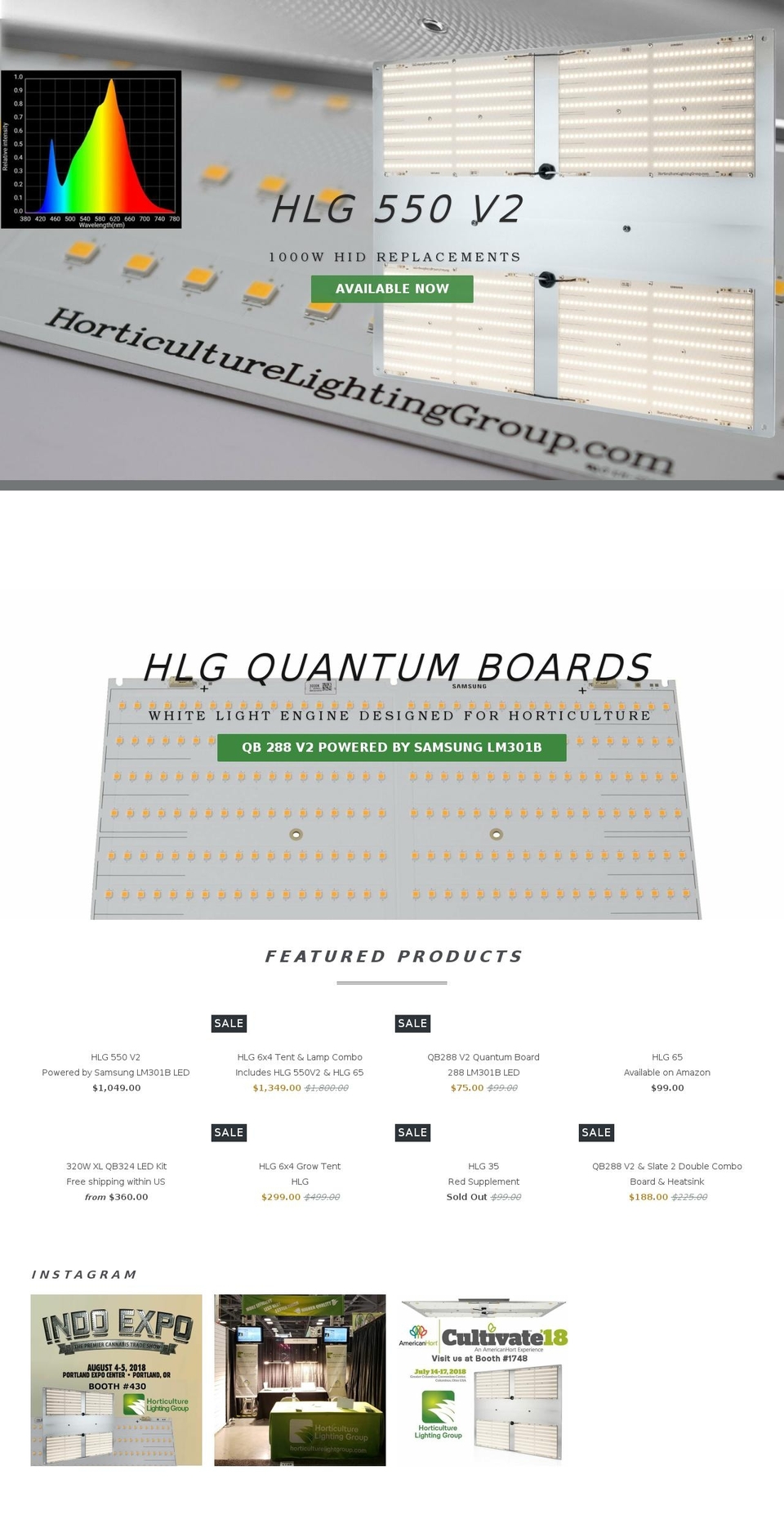 horticulturallightinggroup.com — Shopify storefront screenshot