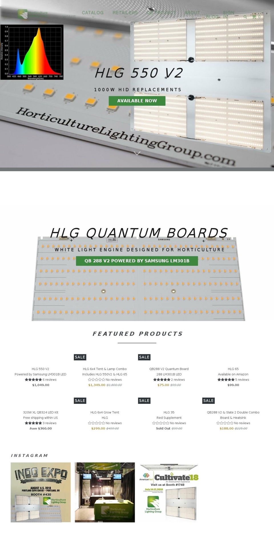 horticulturelightgroup.com — Shopify storefront screenshot