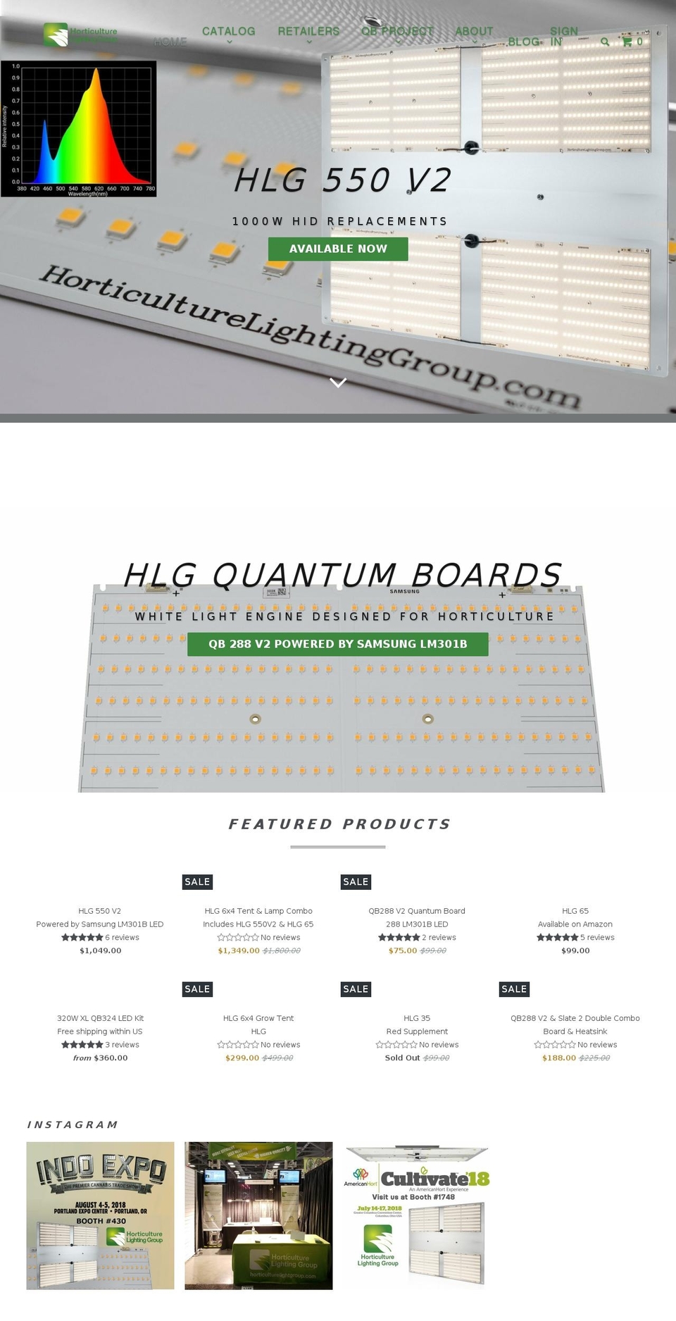 horticulturelightinggroups.com — Shopify storefront screenshot
