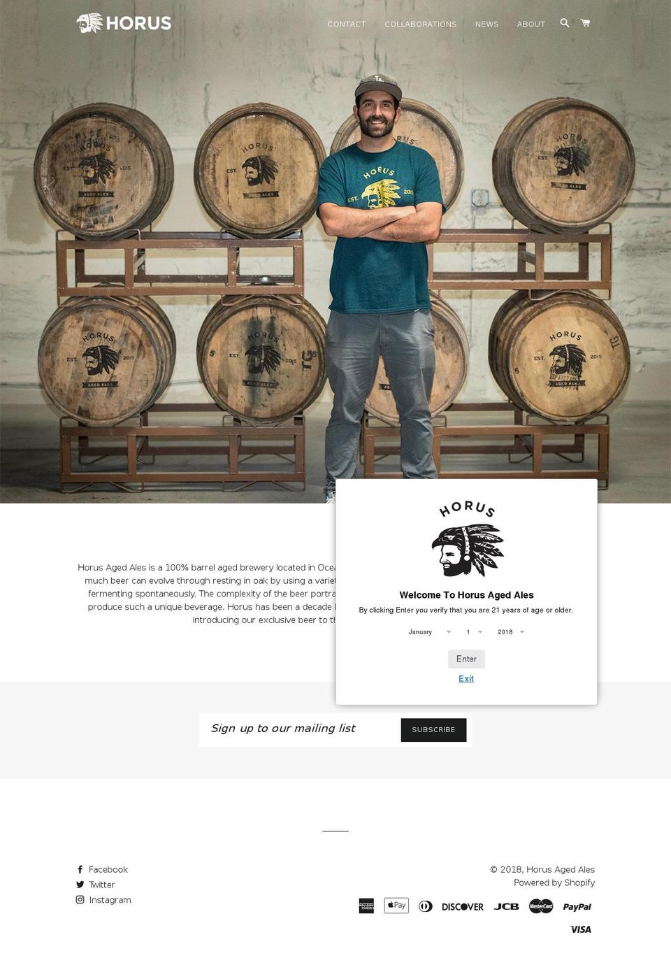 horusagedales.com — Shopify storefront screenshot