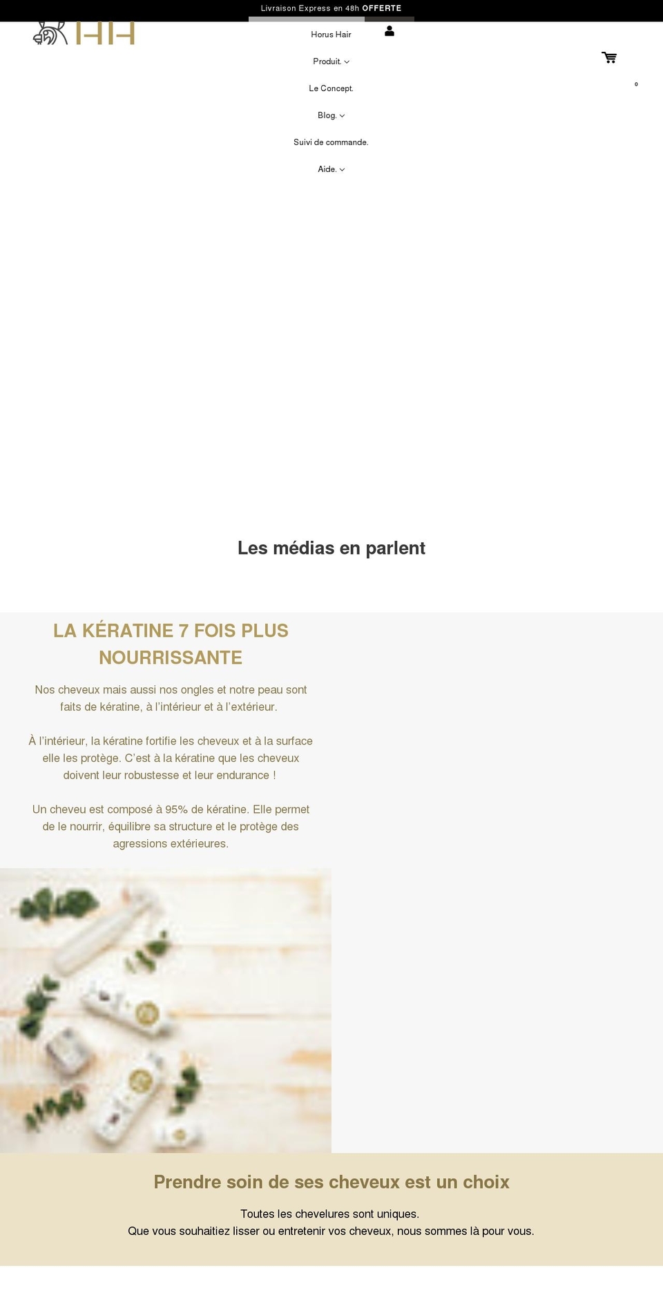 horushair.com shopify website screenshot