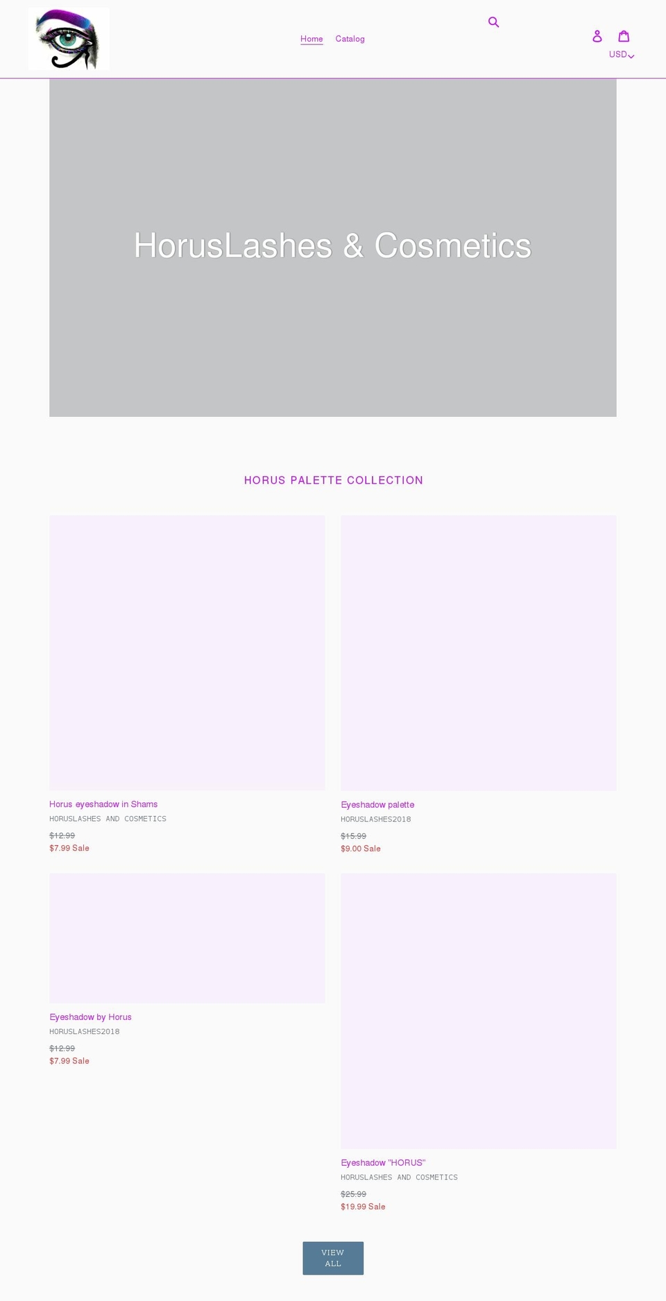horuslashes.com shopify website screenshot