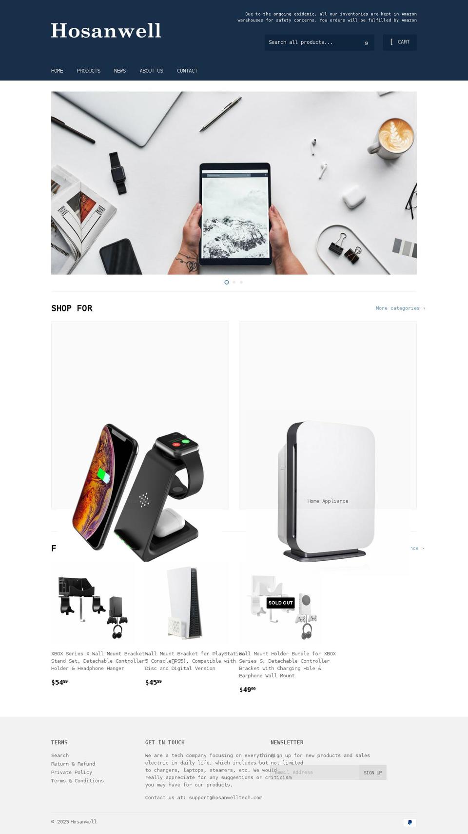 hosanwelltech.com shopify website screenshot