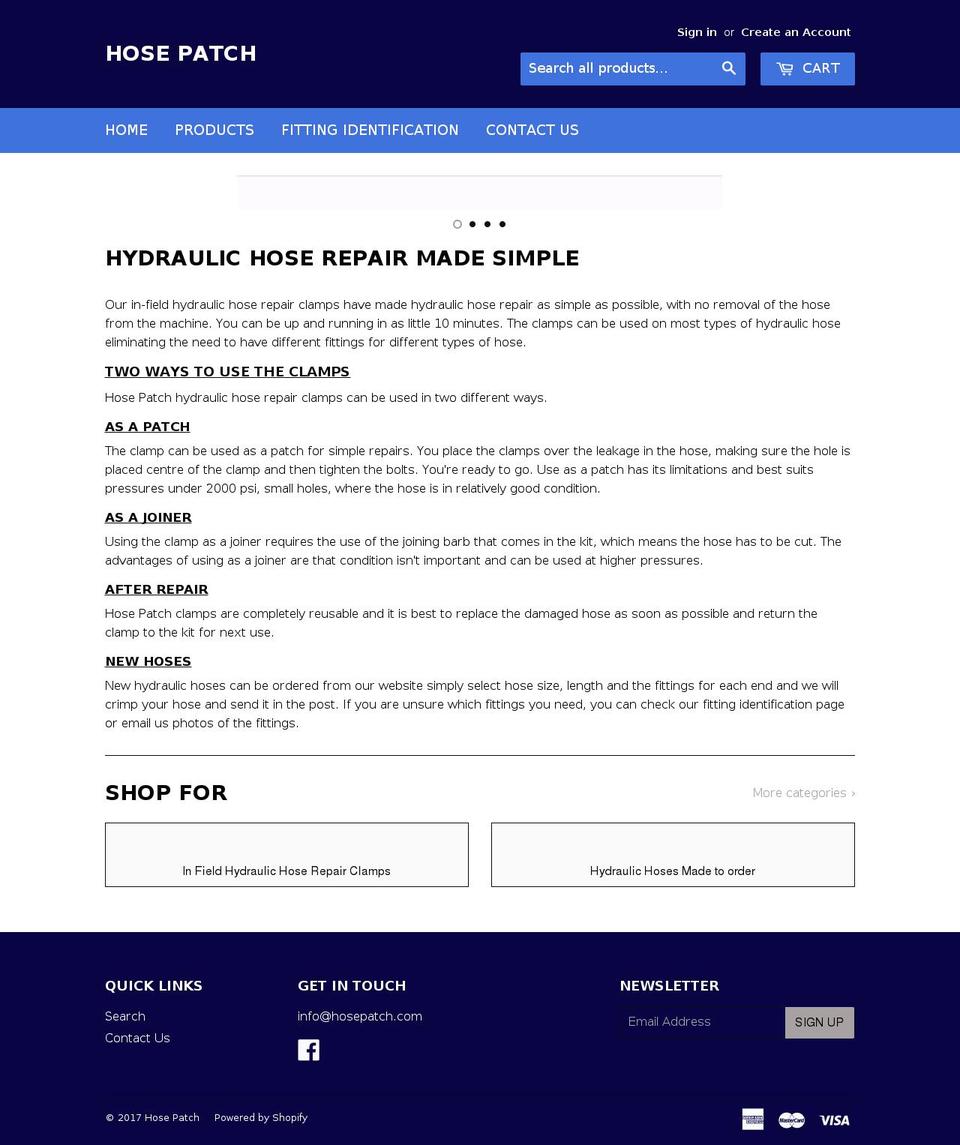 hosepatch.com shopify website screenshot