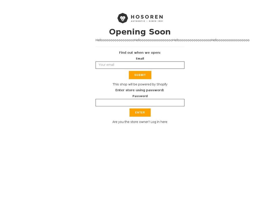 hosoren-2.myshopify.com shopify website screenshot