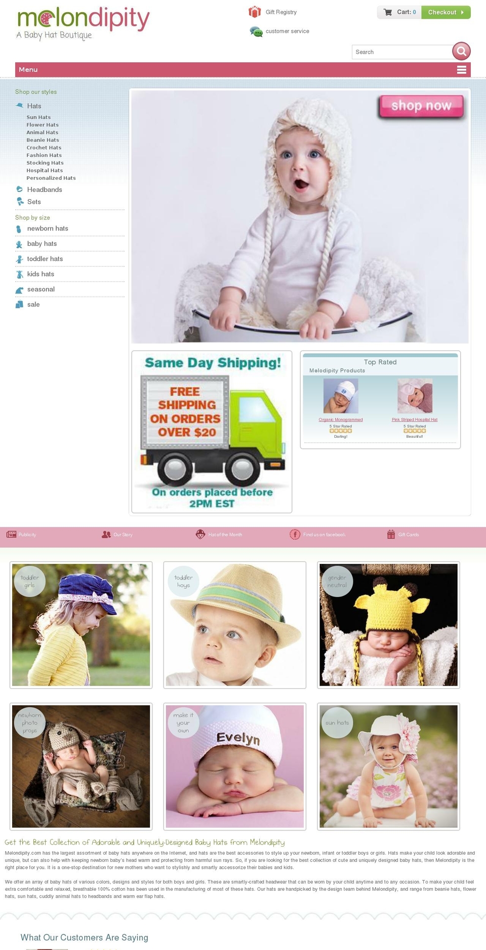 hospitalhats.com shopify website screenshot