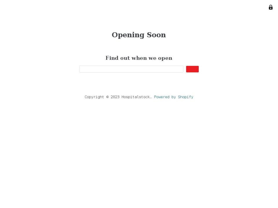 hospitalstock.com shopify website screenshot