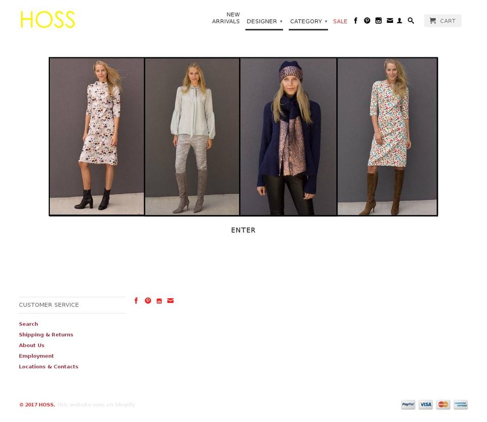 hoss.com.au shopify website screenshot