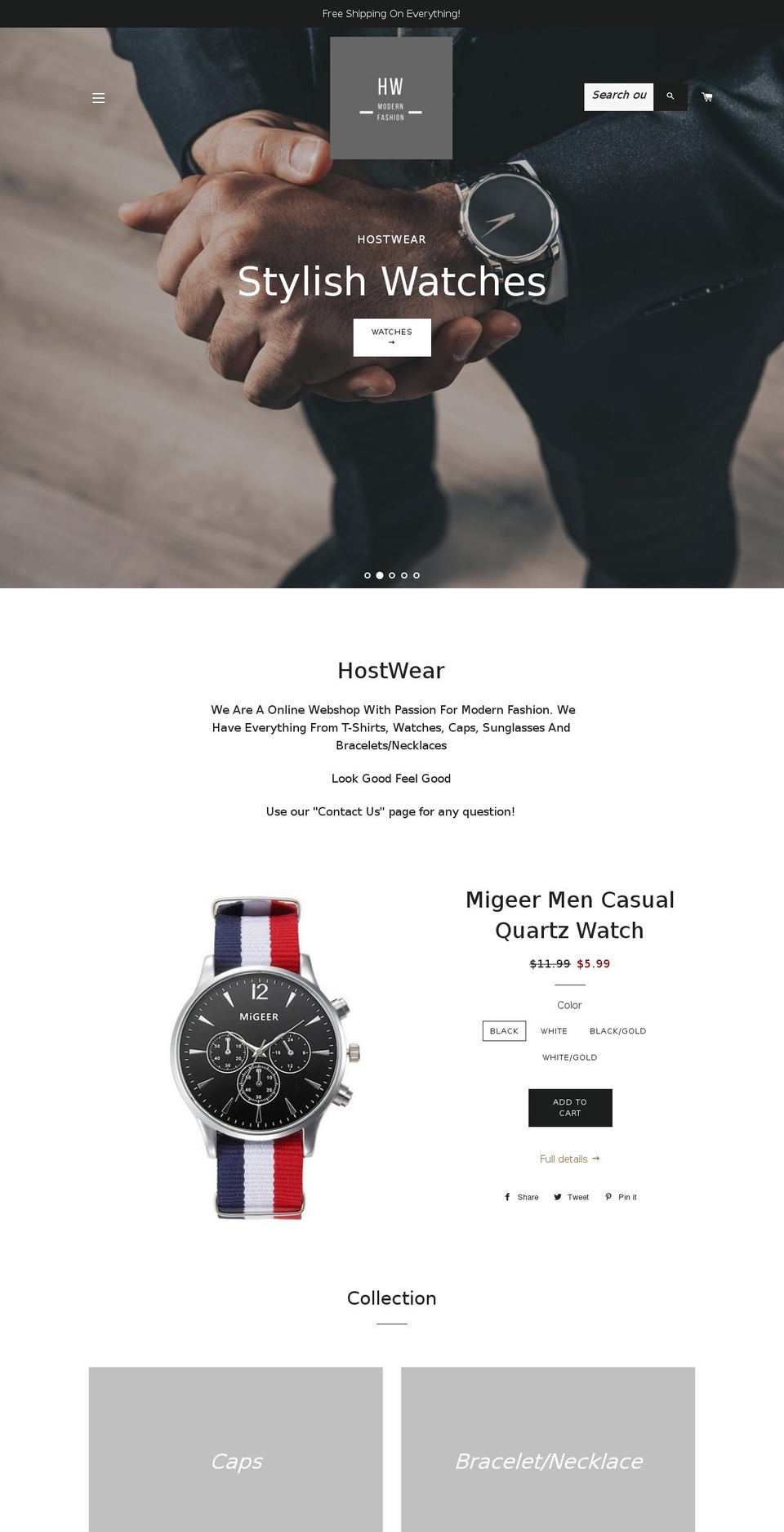 hostwear.com — Shopify storefront screenshot