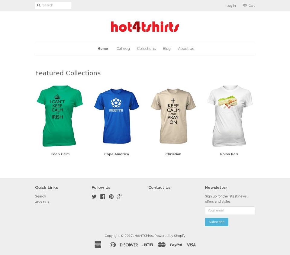 hot4tshirts.com shopify website screenshot