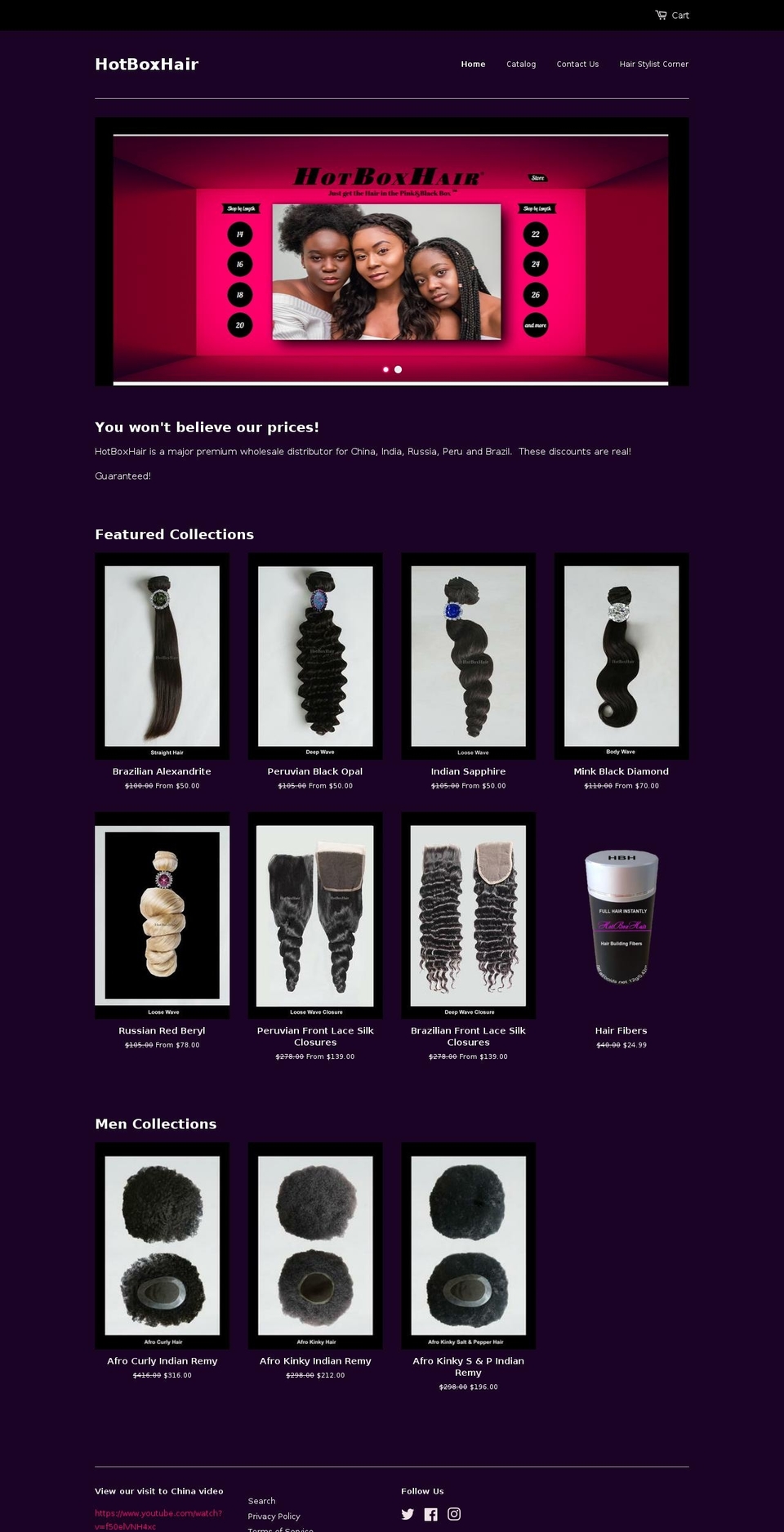 hotboxhair.com — Shopify storefront screenshot