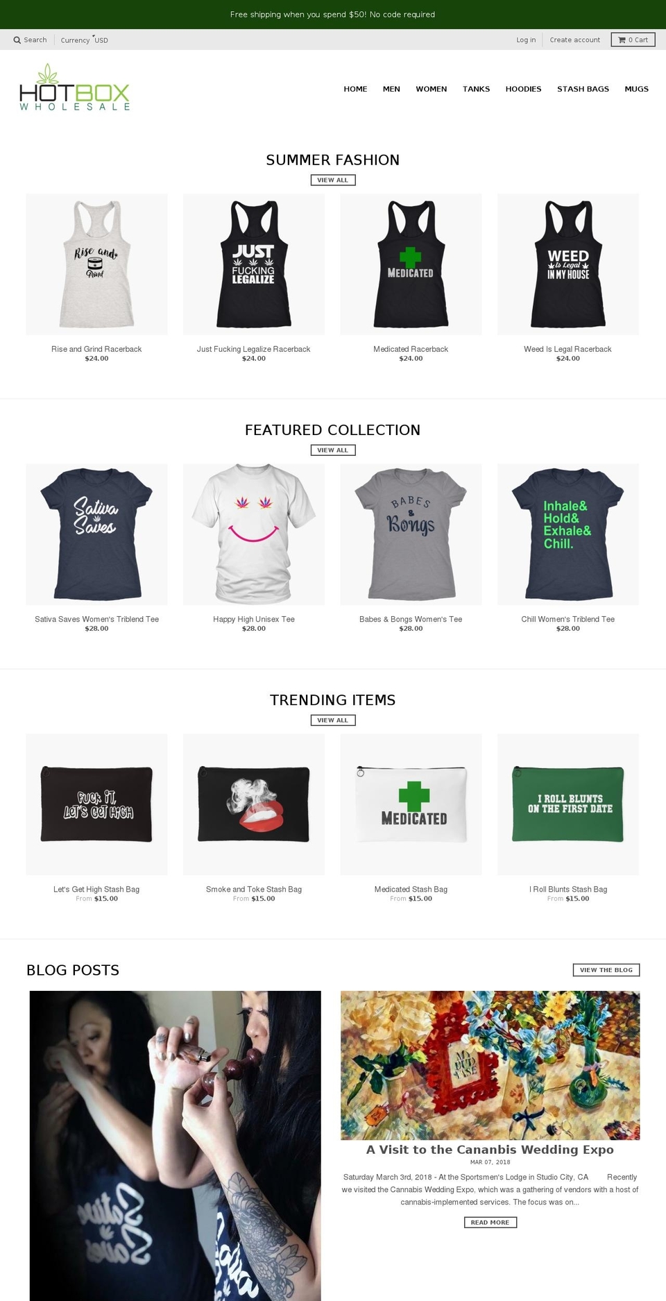 hotboxwholesale.com — Shopify storefront screenshot